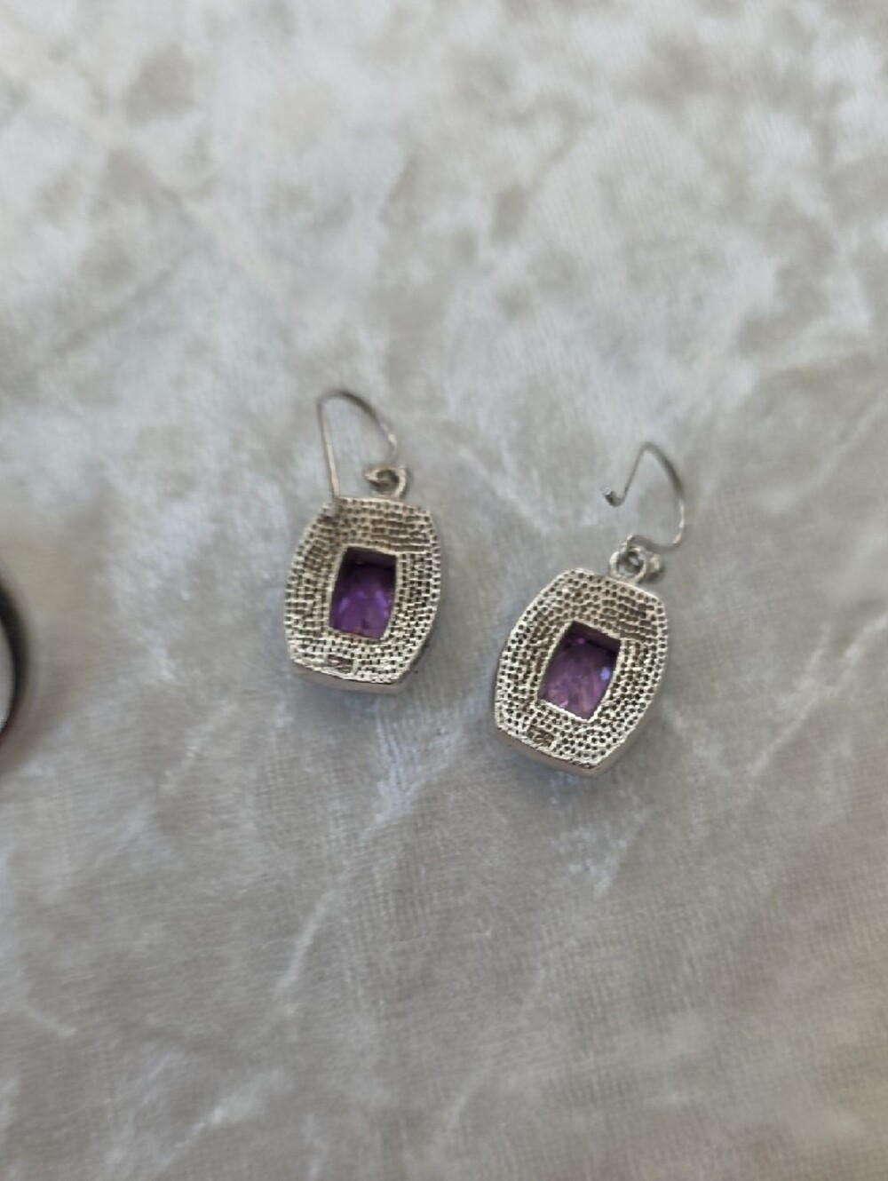 Vintage Havana Hallmark SS Purple & Turquoise Inlay Colorful Earrings & Ring Set - Picture 11 of 13